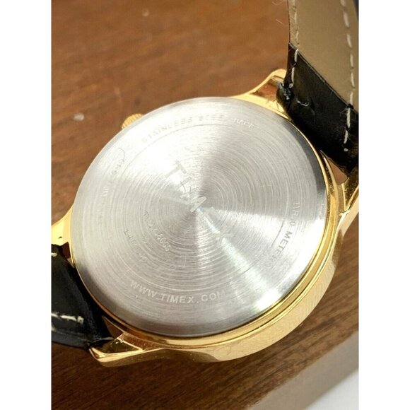 Timex Women's Watch TW2V36000 Quartz Gold Black Leather Band 32mm - Picture 6 of 13